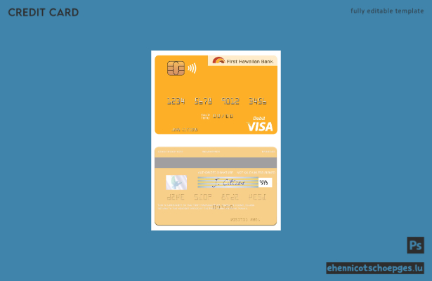 Beispielvorschau der Visa-Debitkarte der Hawaii First Hawaiian Bank